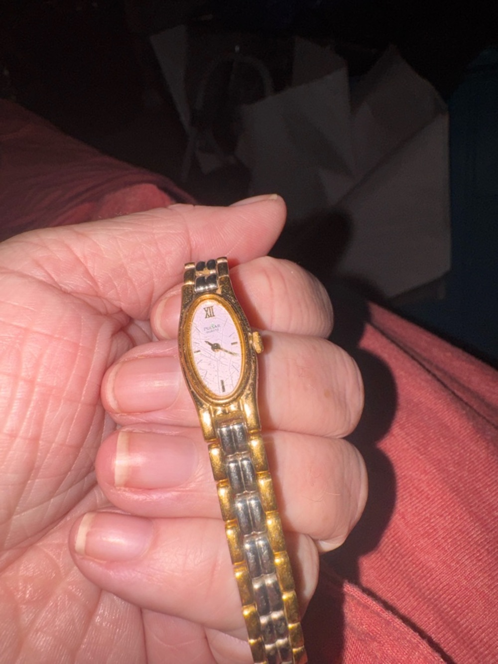 Pulsar Two-Tone Gold & Silver Women's Oval Bracelet Dainty Watch